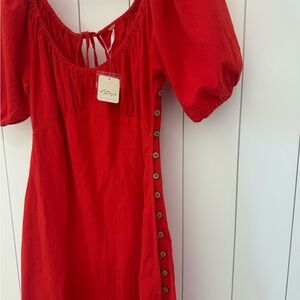 NWT! Free People Cosmos Midi, Rebel Red, Medium